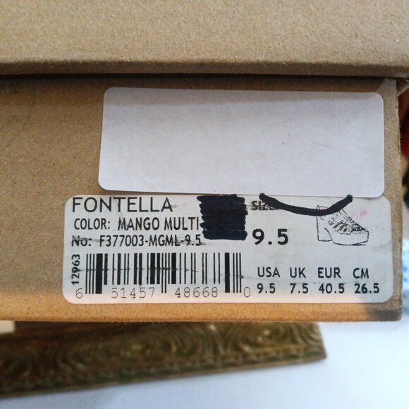 BED STU Fontella Mango Multi Leather Platform Sandal 9.5 Excellent - Picture 10 of 12